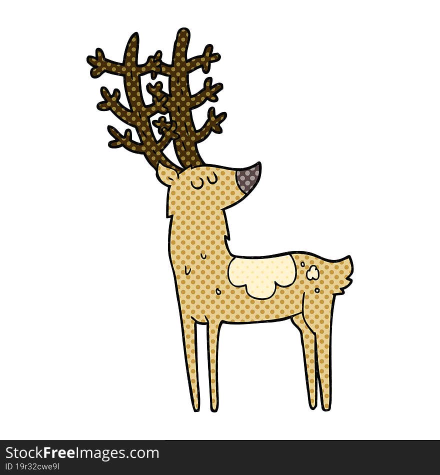 freehand drawn cartoon stag