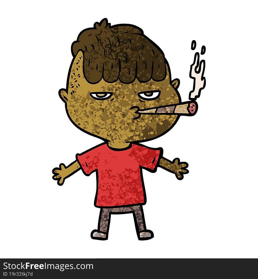 cartoon man smoking. cartoon man smoking