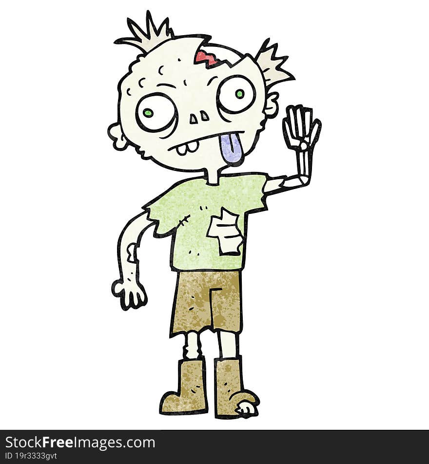 textured cartoon zombie