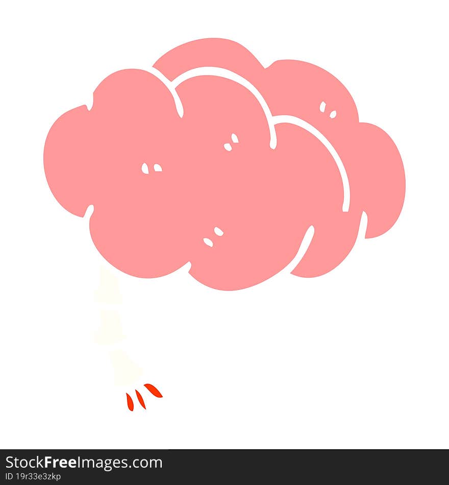 flat color illustration cartoon brain