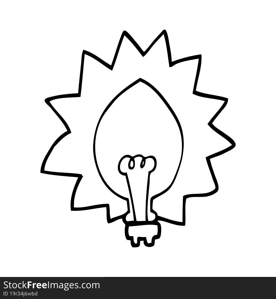 Line Drawing Cartoon Light Bulb