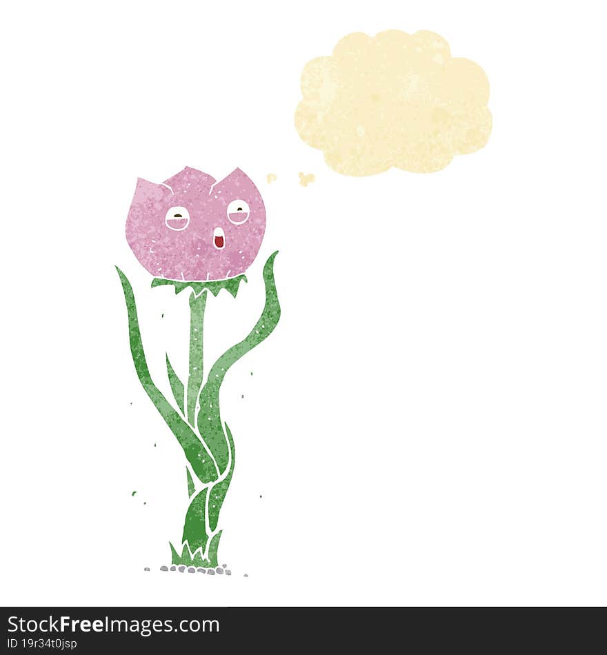 Cartoon Flower With Thought Bubble