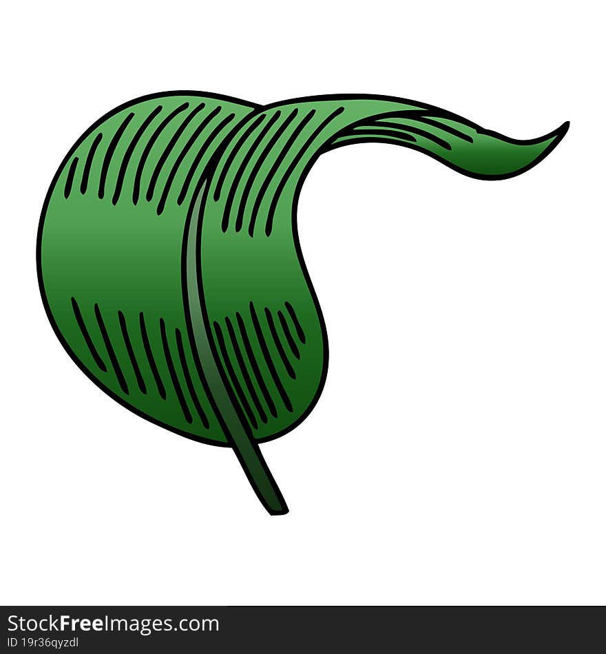 quirky gradient shaded cartoon blowing leaf