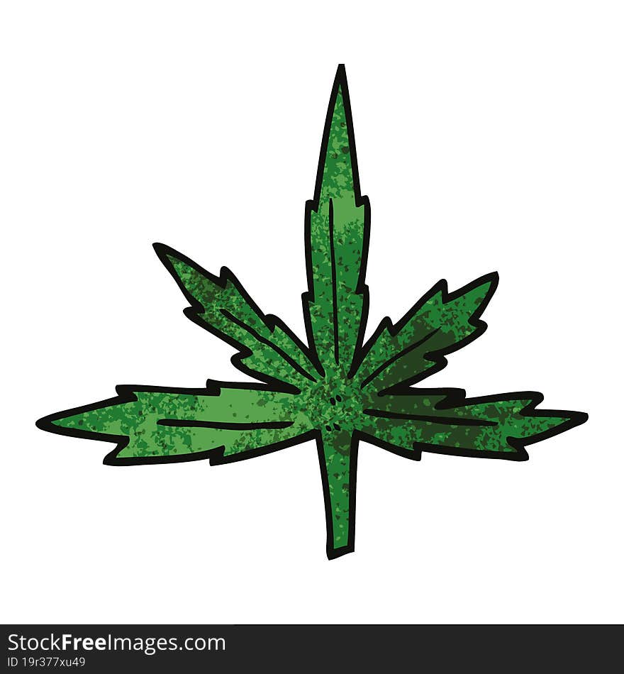 Cartoon Doodle Marijuana Leaf