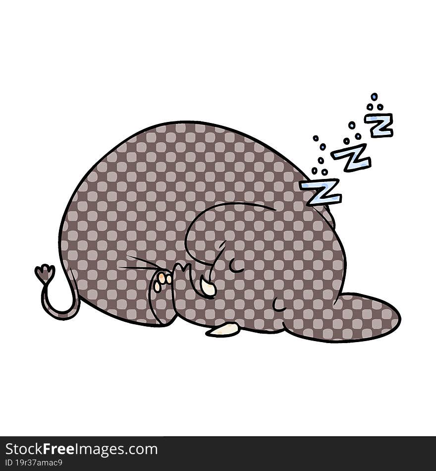 cartoon sleeping elephant. cartoon sleeping elephant