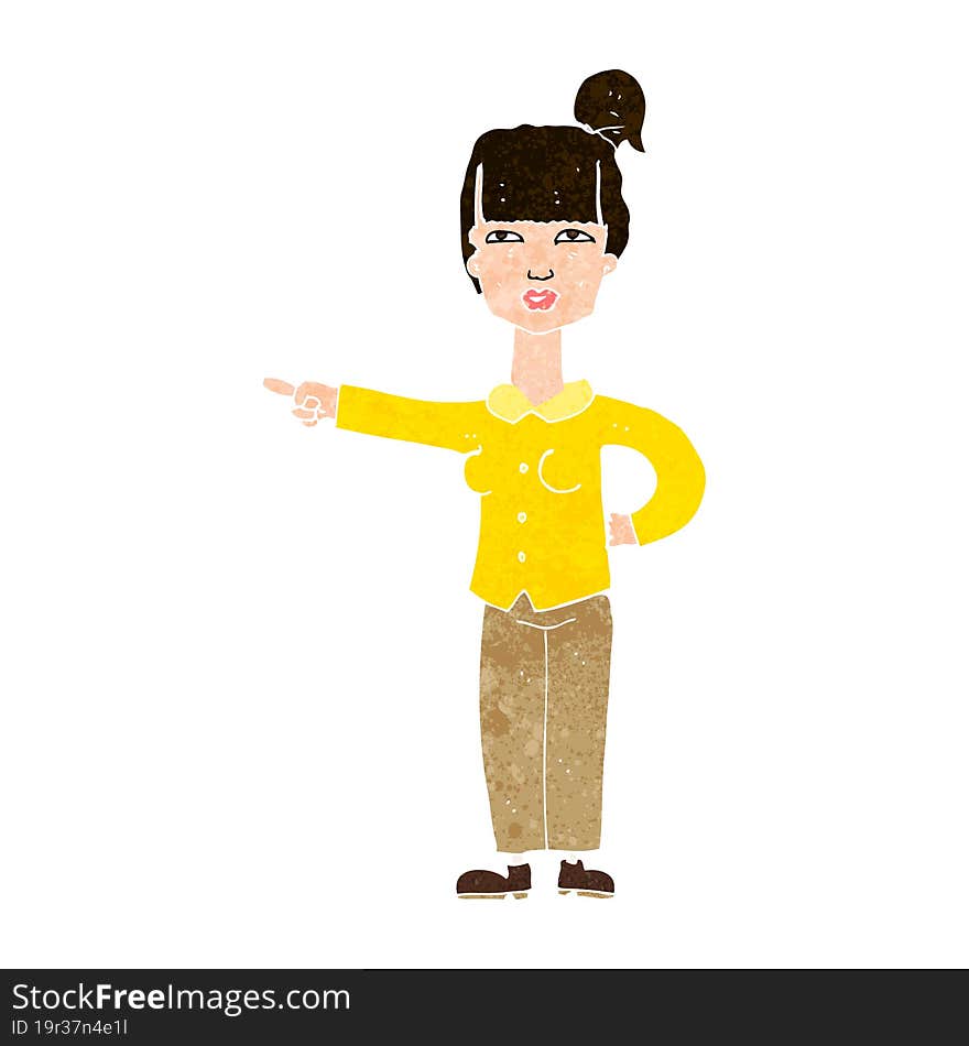 cartoon woman pointing