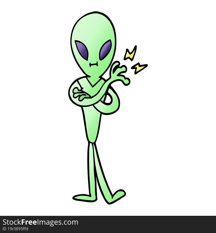 cartoon doodle alien