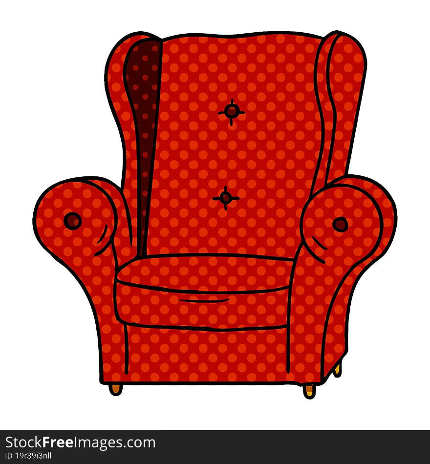 cartoon doodle of an old armchair