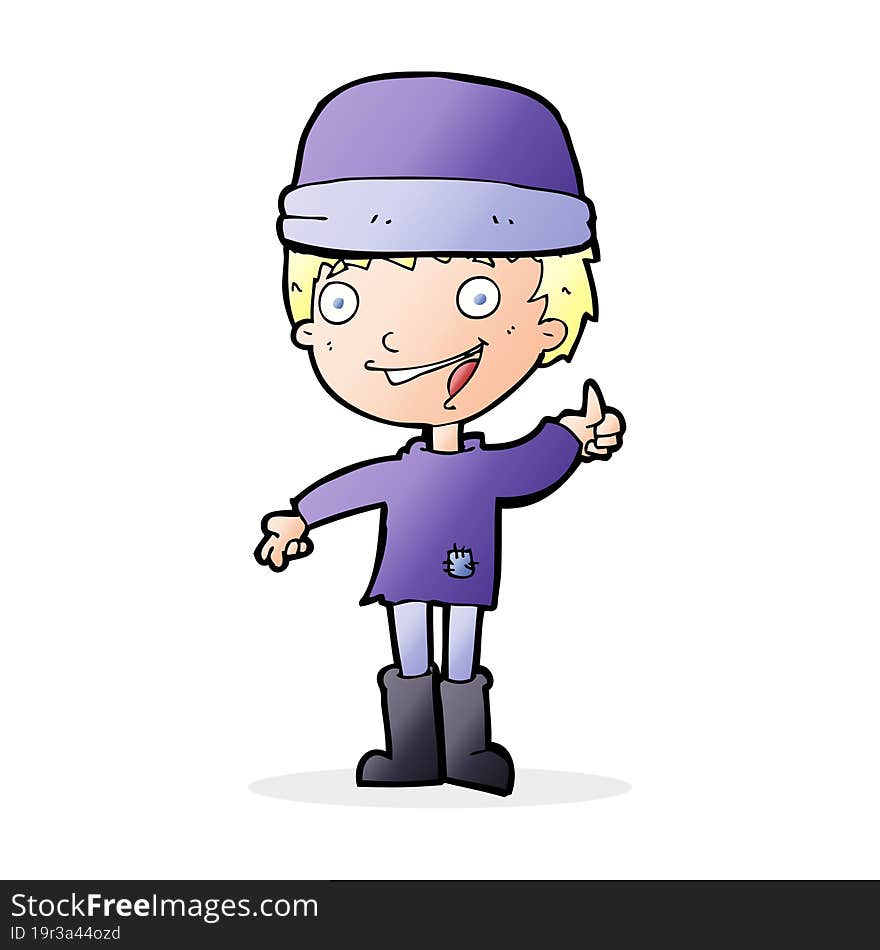 Cartoon Man In Hat