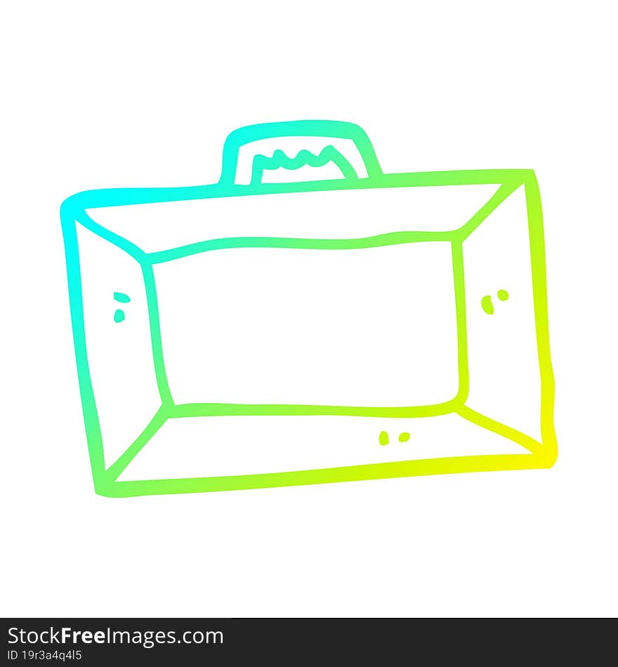 cold gradient line drawing cartoon briefcase