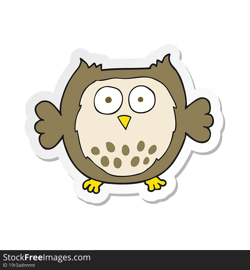 Sticker Of A Cartoon Owl