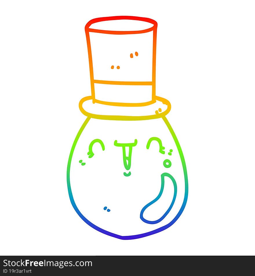 rainbow gradient line drawing cartoon posh egg