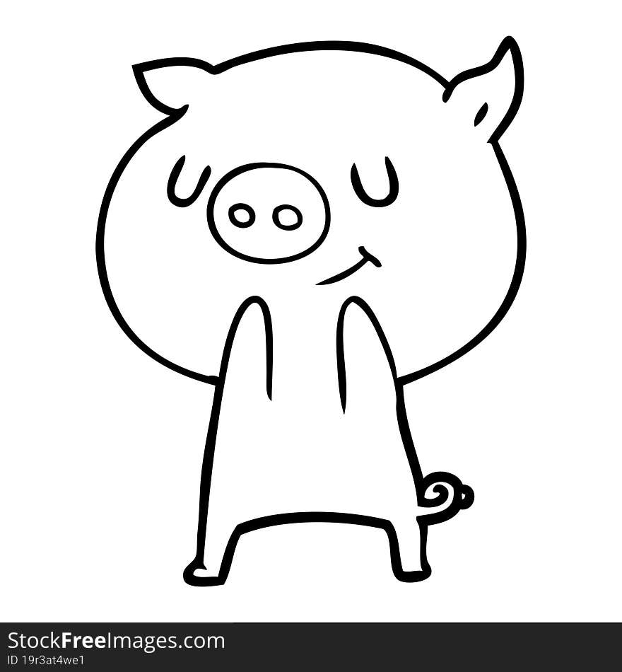 happy cartoon pig. happy cartoon pig