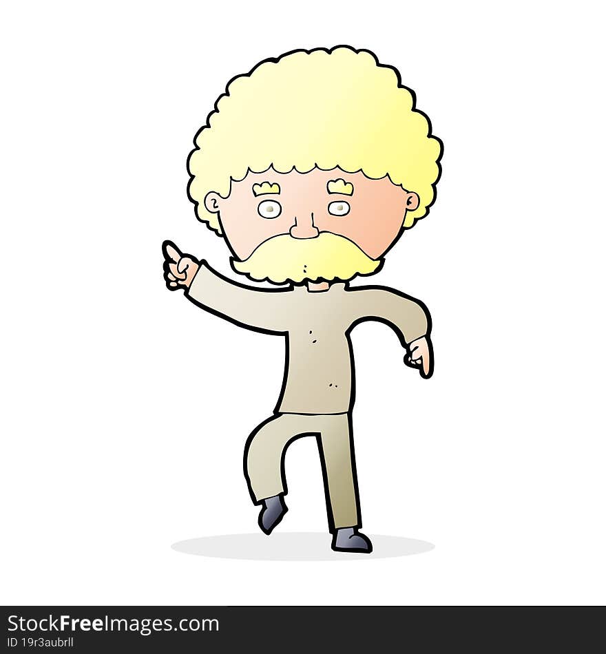 cartoon seventies style man disco dancing