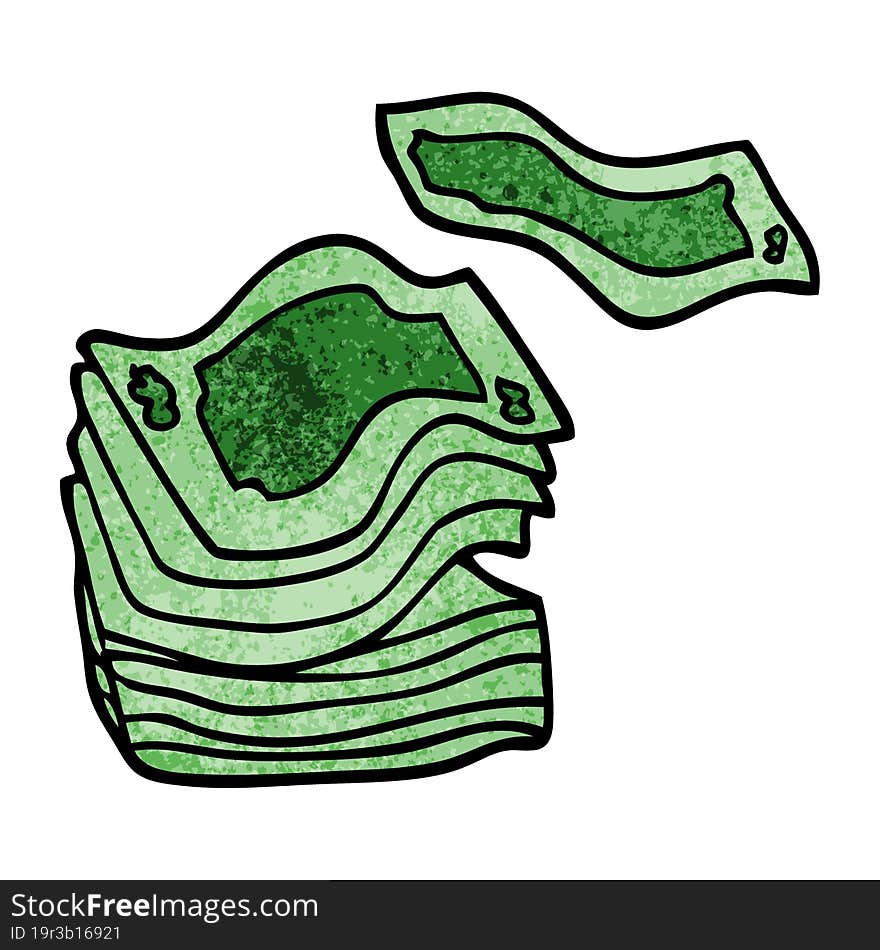 Cartoon Doodle Big Stack Of Money