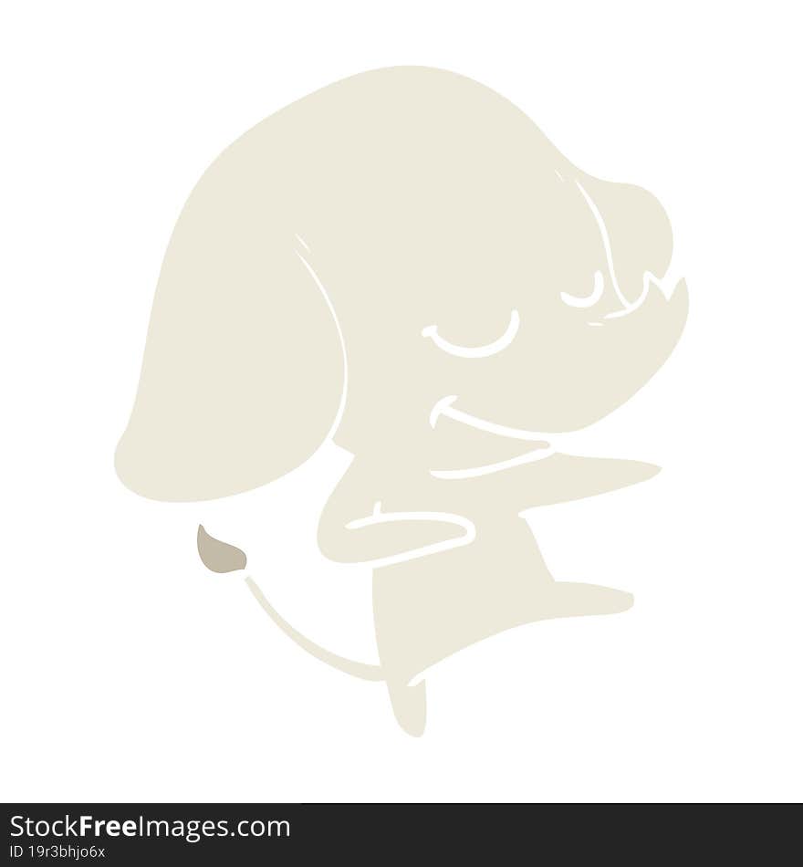 flat color style cartoon smiling elephant