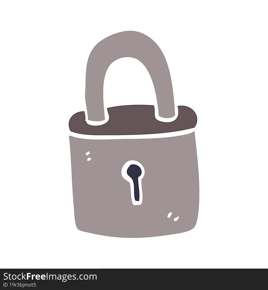 cartoon doodle padlock