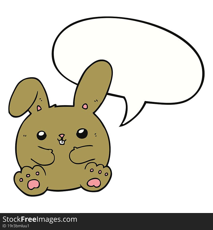 cartoon rabbit and speech bubble