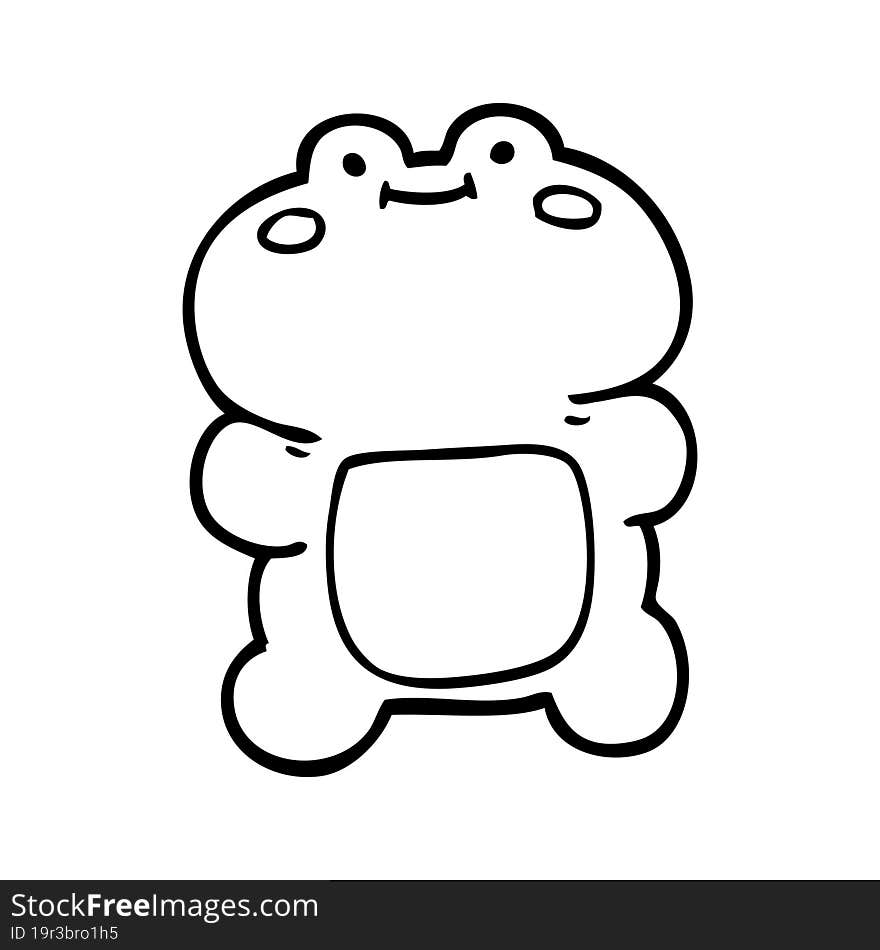 funny line drawing cartoon frog