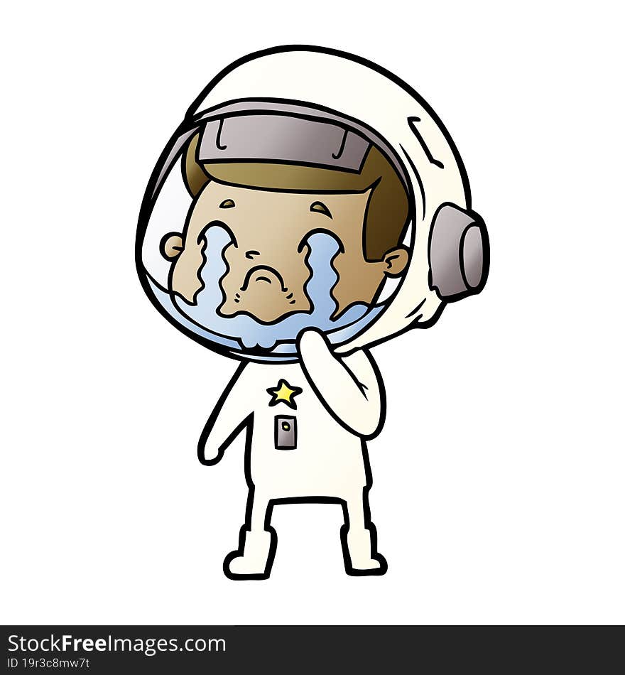 cartoon crying astronaut. cartoon crying astronaut