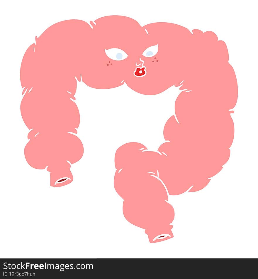 Flat Color Style Cartoon Colon