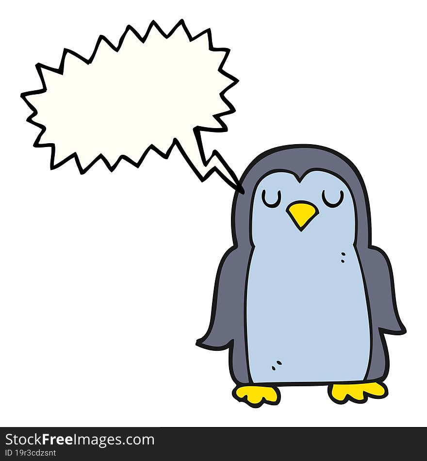 speech bubble cartoon penguin