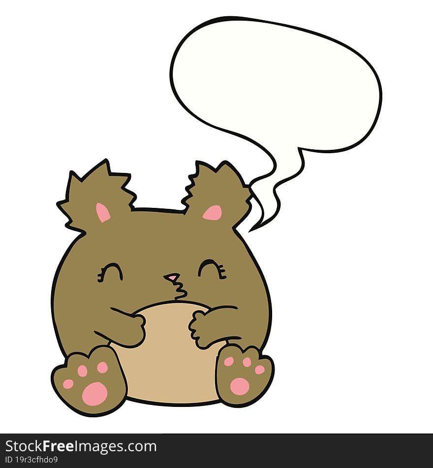 cartoon bear with speech bubble. cartoon bear with speech bubble