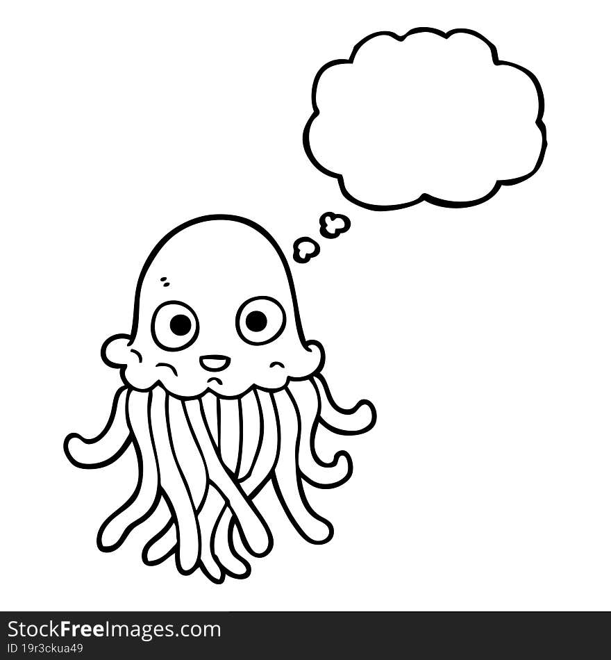 Thought Bubble Cartoon Octopus