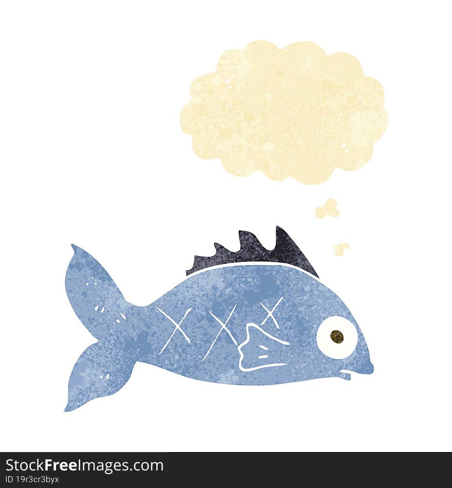 cartoon fish with thought bubble