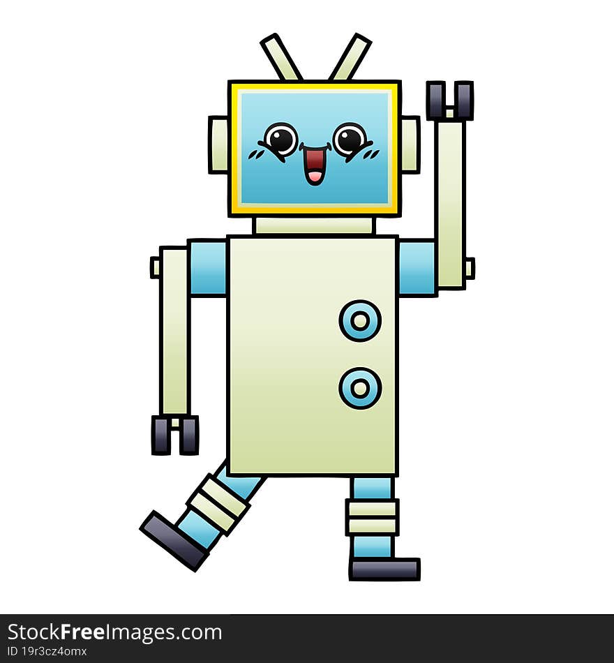 gradient shaded cartoon robot