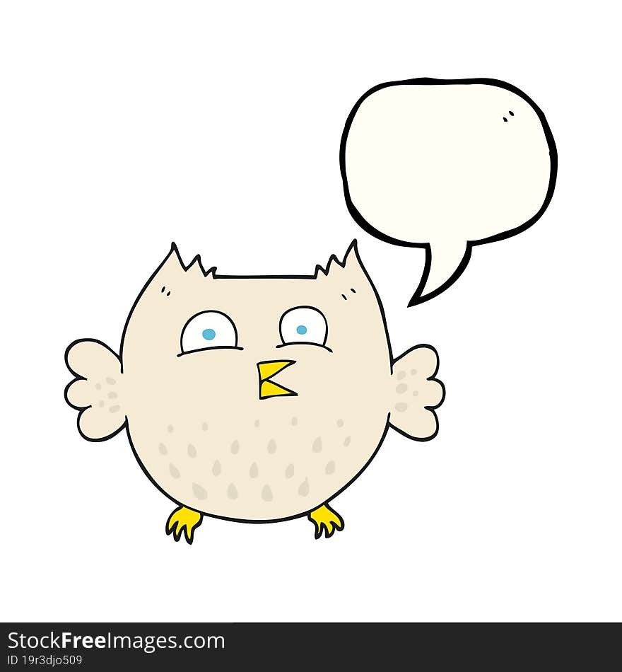 speech bubble cartoon happy owl