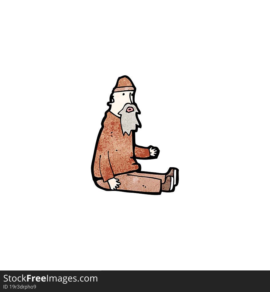 cartoon beggar