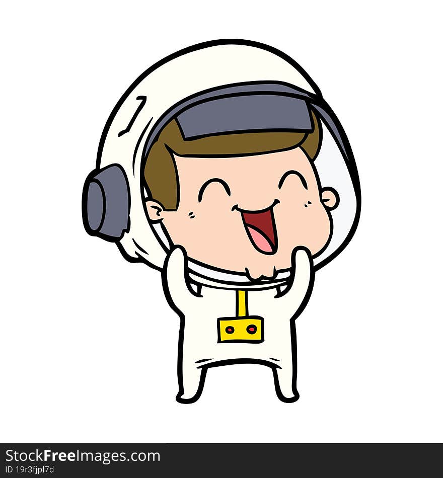 happy cartoon astronaut. happy cartoon astronaut