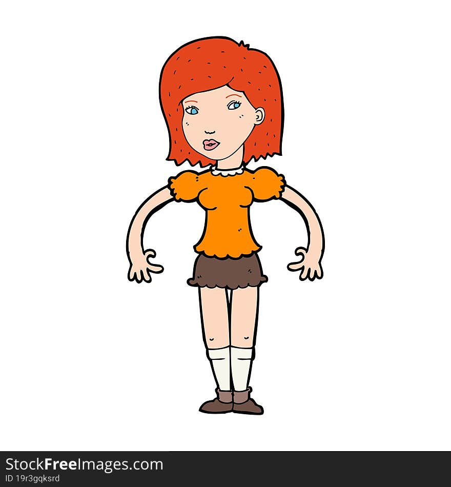 cartoon woman looking sideways