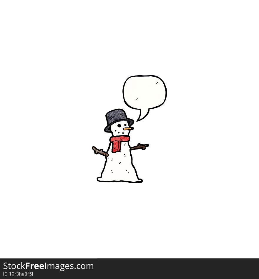 snowman with speech bubble