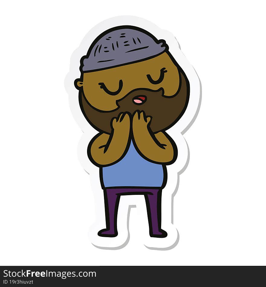 sticker of a cartoon man with beard