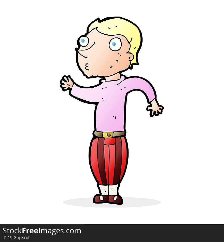 cartoon man in loud clothes