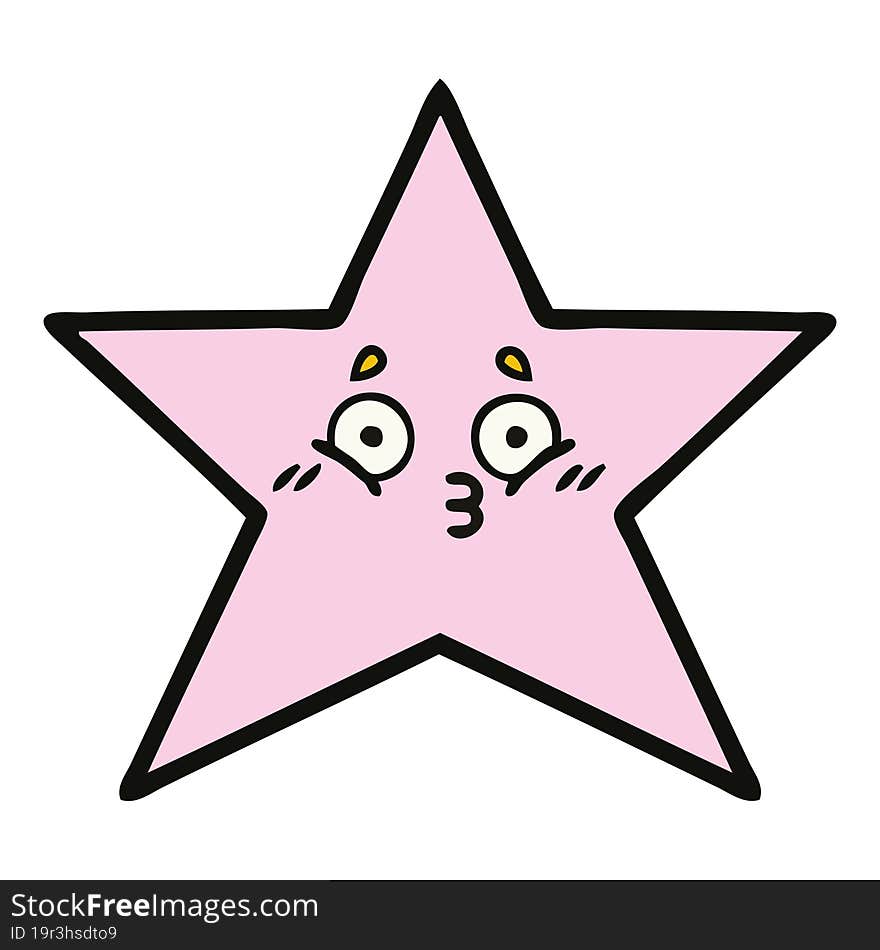 cute cartoon of a star fish. cute cartoon of a star fish