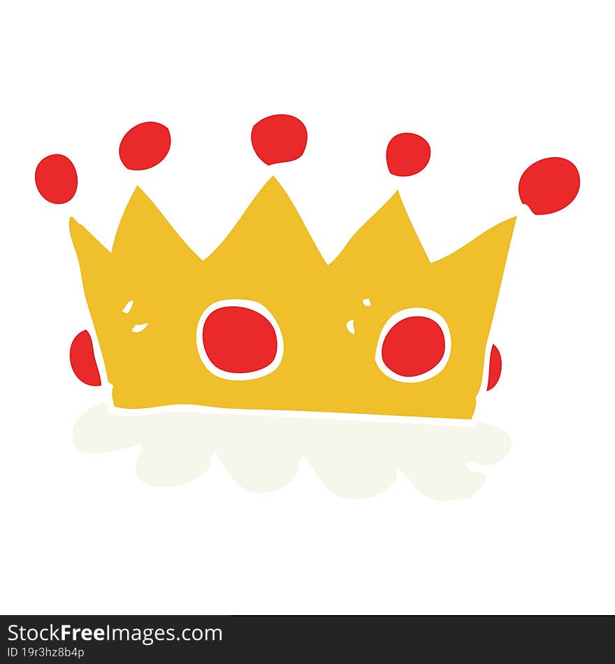 flat color illustration of a cartoon crown