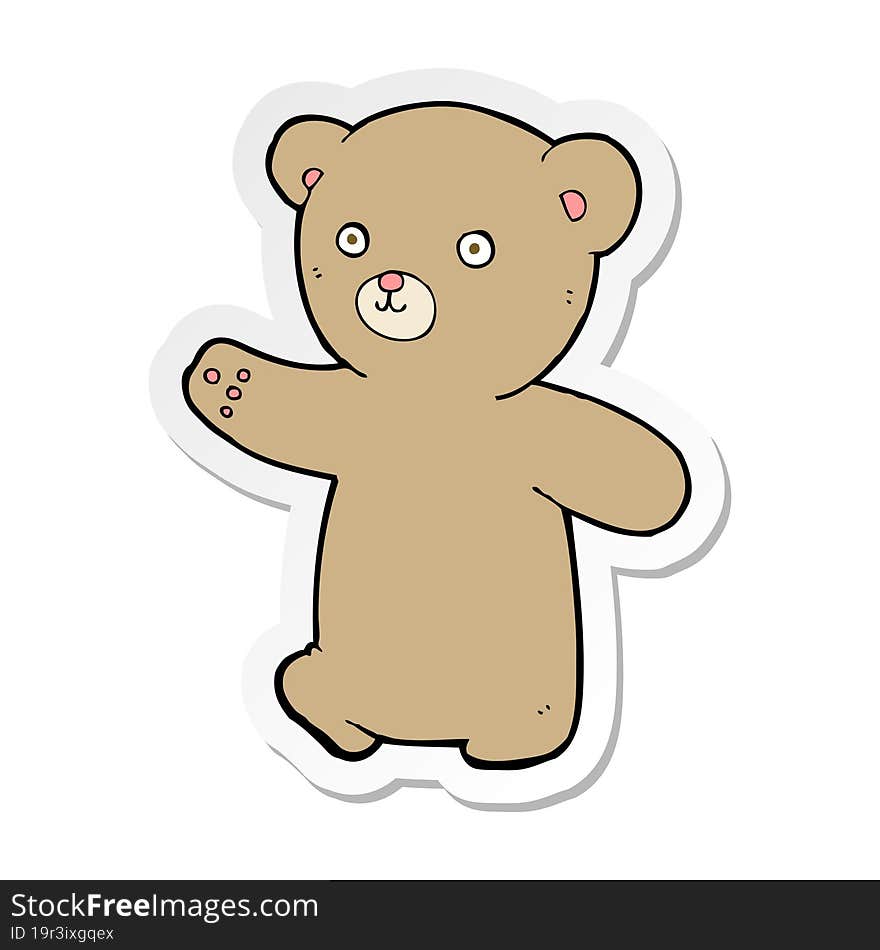 sticker of a cartoon teddy bear