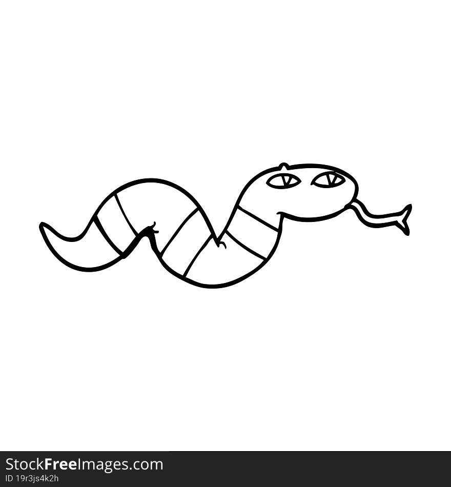 line drawing cartoon snake