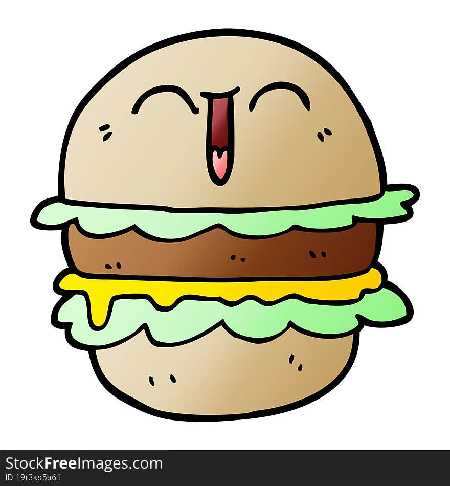 vector gradient illustration cartoon burger