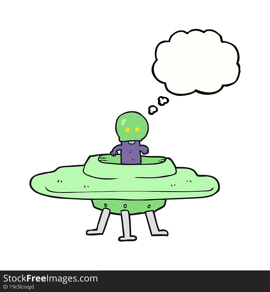 Thought Bubble Cartoon Flying Saucer