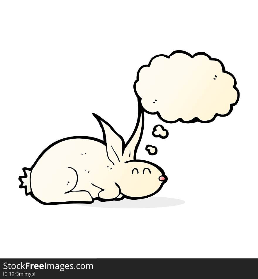 cartoon rabbit with thought bubble