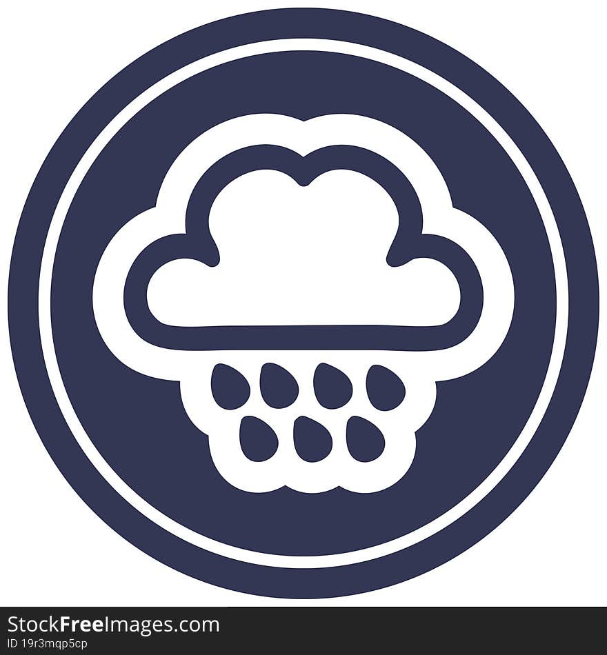 Rain Cloud Circular Icon