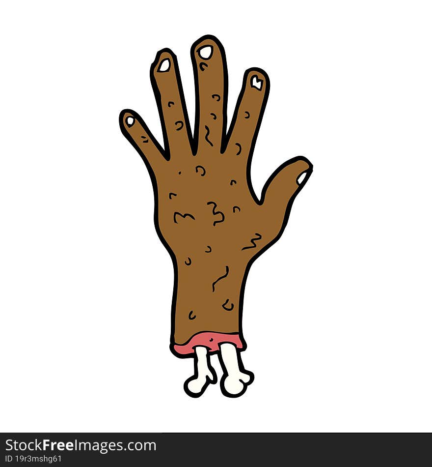 gross zombie hand cartoon