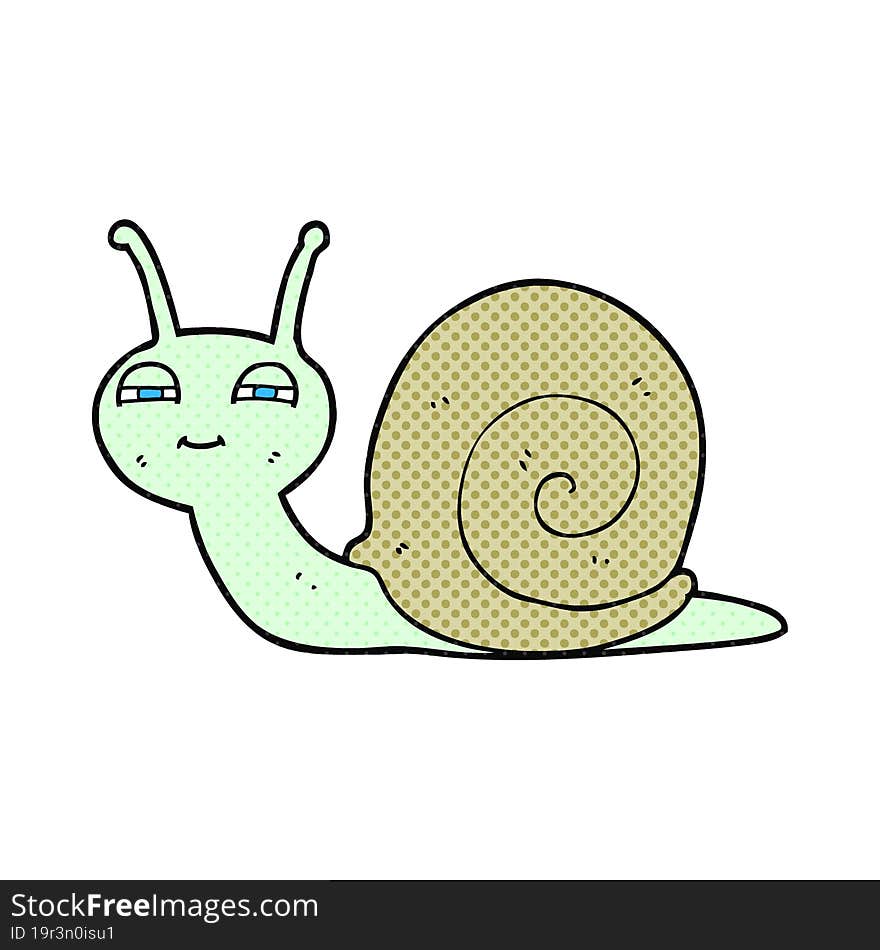 freehand drawn cartoon cute snail