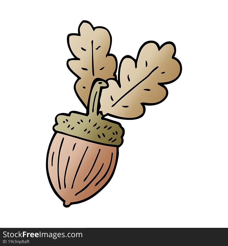 Cartoon Doodle Acorn