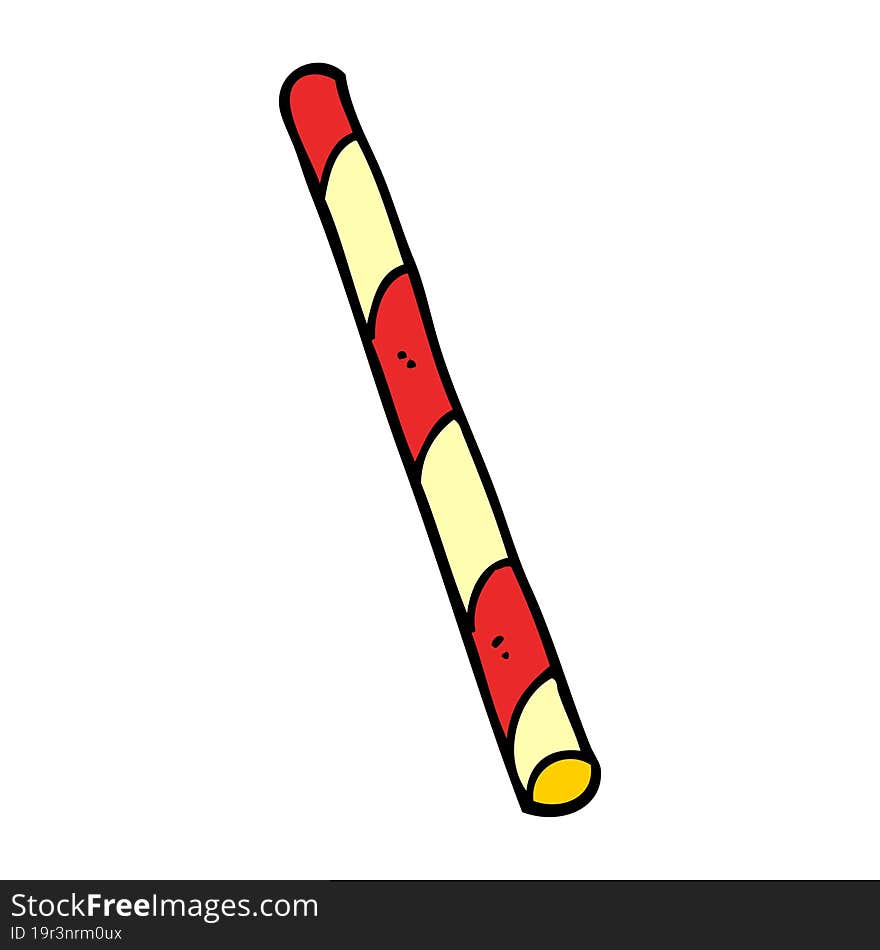 cartoon doodle striped straw