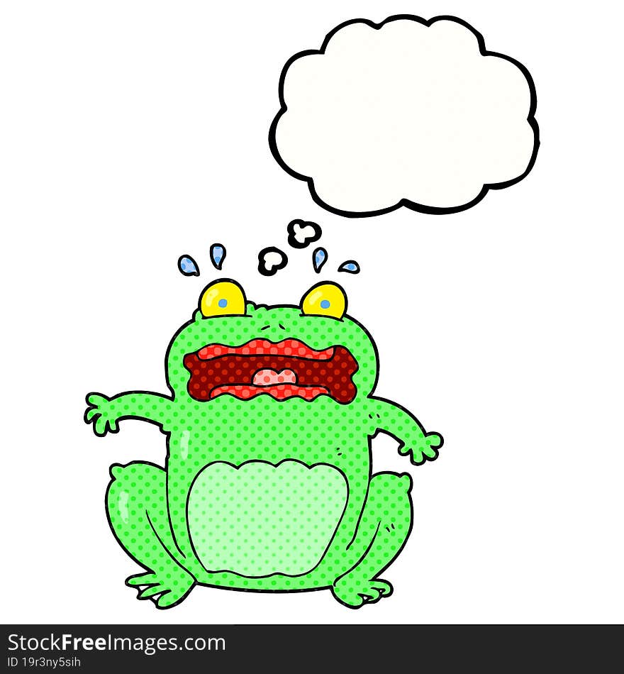 thought bubble cartoon funny frightened frog